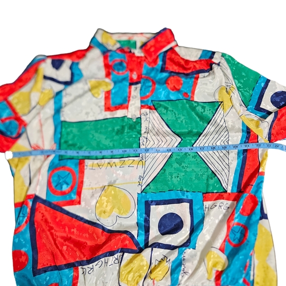 Vintage Ridge T Women's Blouse Long Sleeve Shirt Padded Shoulders Collared 90s - Picture 7 of 9